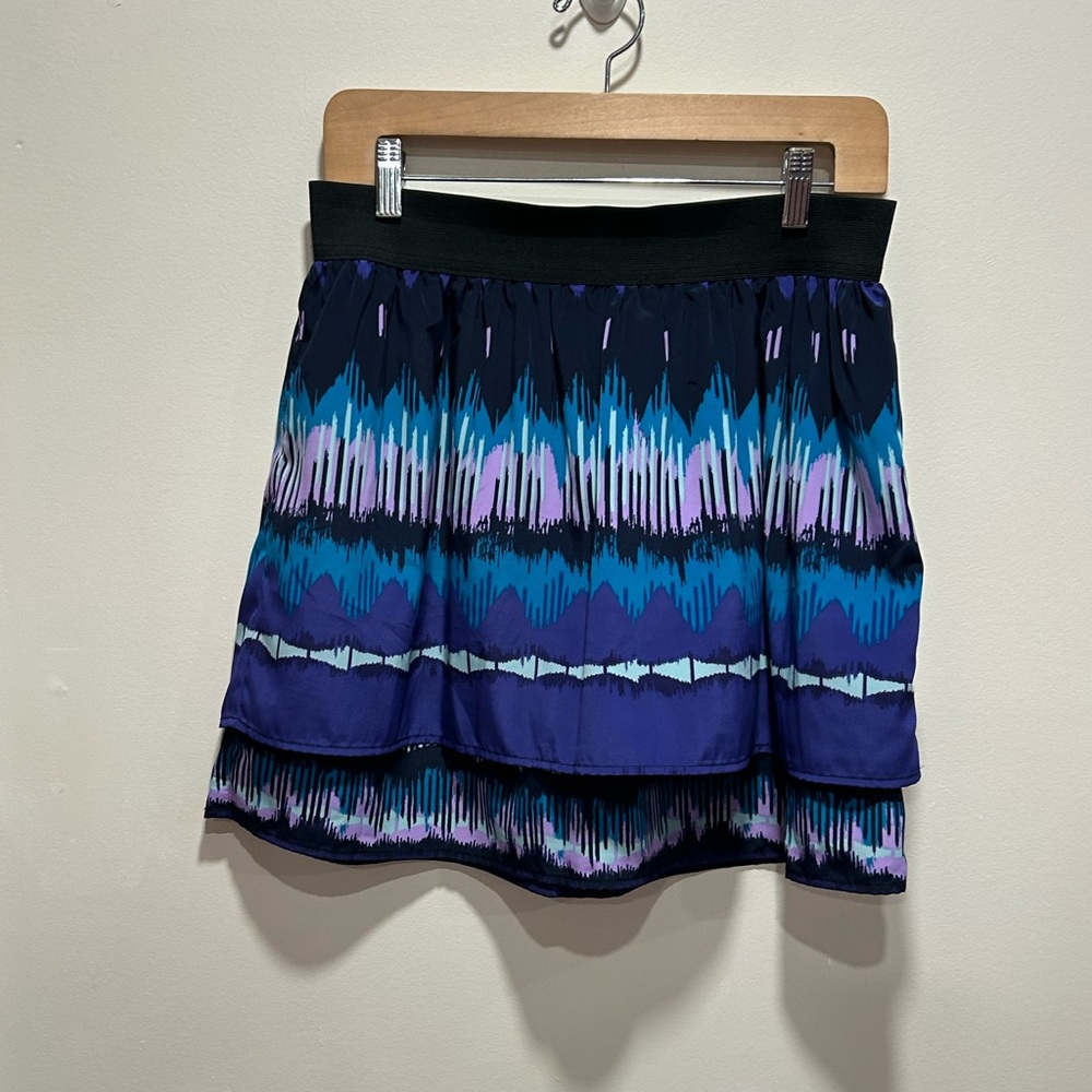 LC Lauren Conrad Blue and Purple Bubble Mini Skirt